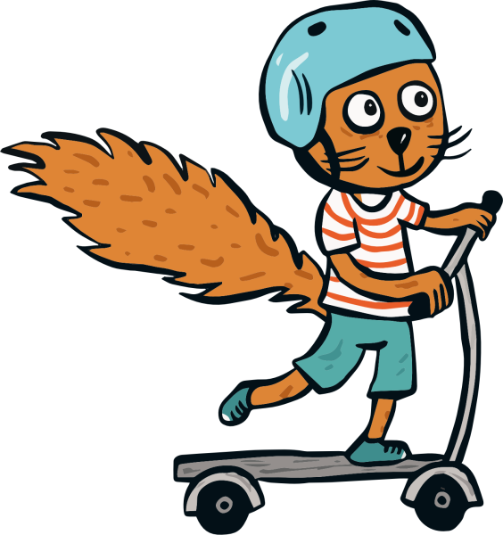 Klebetattoo "Emil Eichh&ouml;rnchen auf dem Roller"