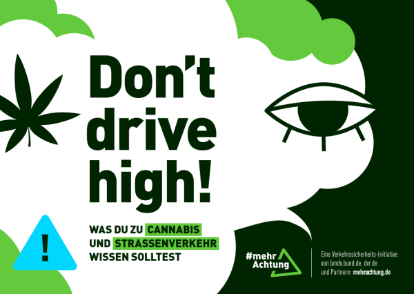 Brosch&uuml;re "Dont drive high!" mit Verkehrswachtlogo (DIN A6)