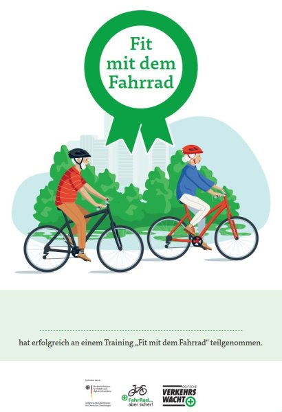 Teilnahmezertifikat "Fit mit dem Fahrrad" (A4)